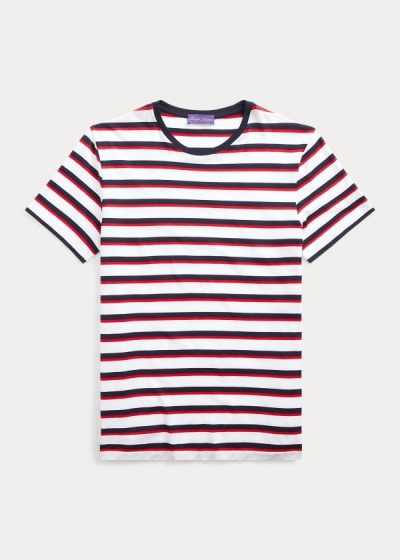 Playeras Ralph Lauren Hombre Blancos / Multicolor - Striped Lisle - LIGRO9407
